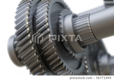 Gear metal wheels close-up. 3D ollustration 56771944