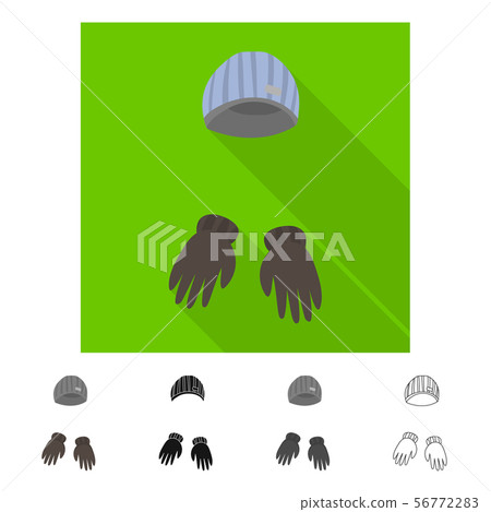 Vector illustration of hat and gloves icon. Collection of hat and hand vector icon for stock. Vector illustration of hat and gloves icon. Collection of hat and hand vector icon for stock. 56772283