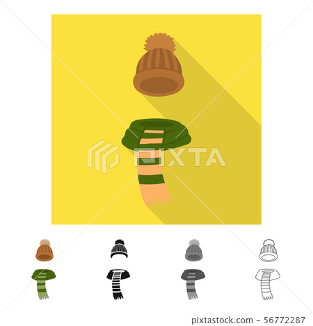 Vector design of beanie and scarf icon. Collection of beanie and cap vector icon for stock. Vector design of beanie and scarf icon. Collection of beanie and cap vector icon for stock. 56772287