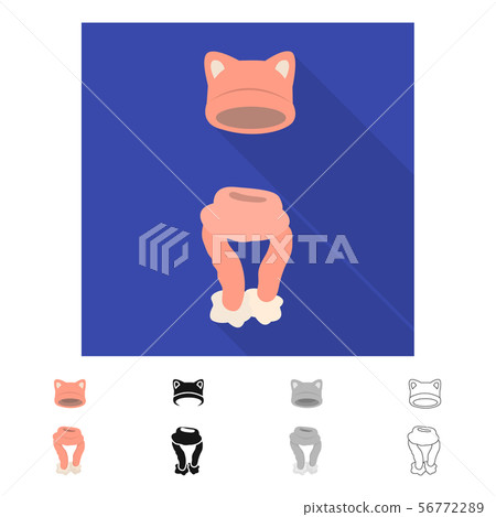 Vector illustration of hat and knitted sign. Set of hat and kids stock vector illustration. Vector illustration of hat and knitted sign. Set of hat and kids stock vector illustration. 56772289