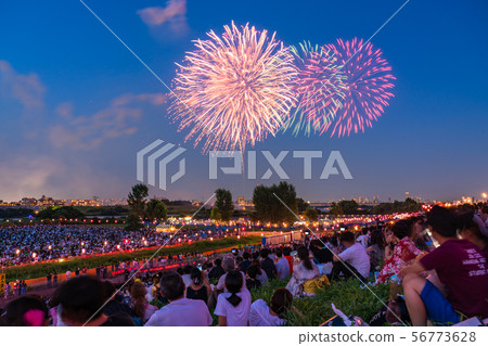 "Tokyo" Itabashi Fireworks Display / Summer Image "Tokyo" Itabashi Fireworks Display / Summer Image 56773628