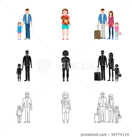 Vector design of character and avatar logo. Collection of character and portrait stock vector 56774119