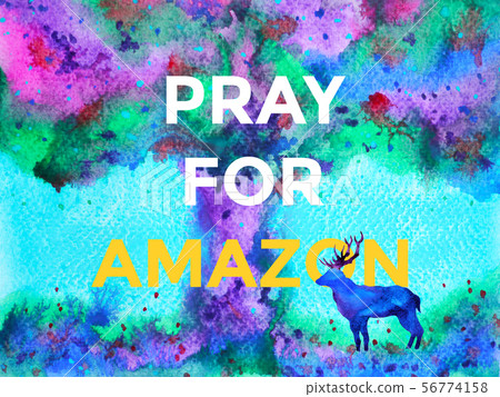pray for amazon forest and animal watercolor 56774158