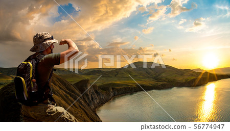 tourist and  beauty nature landscape Crimea 56774947