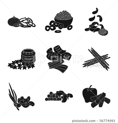 Isolated object of ingredient and organic symbol. Collection of ingredient and product stock vector 56774993