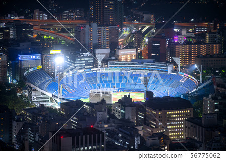Yokohama cityscape in Japan Yokohama Stadium (night view) 56775062
