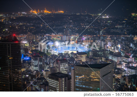 日本橫濱體育場的橫濱市容(夜景) 日本橫濱體育場的橫濱市容(夜景) 56775063