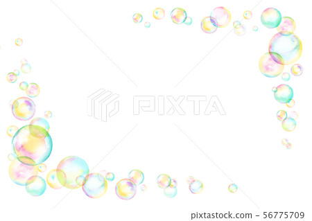Iridescent soap bubble two-line frame, watercolor illustration Iridescent soap bubble two-line frame, watercolor illustration 56775709