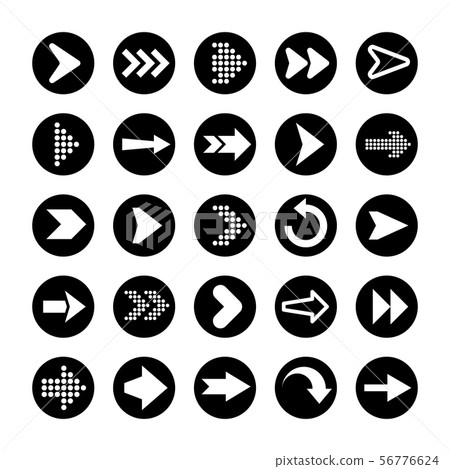 Black Arrows Set on White Background. Arrow, Cursor Icon. Vector Pointers Collection. Back, Next Web Black Arrows Set on White Background. Arrow, Cursor Icon. Vector Pointers Collection. Back, Next Web 56776624