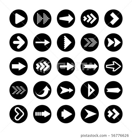 Black Arrows Set on White Background. Arrow, Cursor Icon. Vector Pointers Collection. Back, Next Web Black Arrows Set on White Background. Arrow, Cursor Icon. Vector Pointers Collection. Back, Next Web 56776626