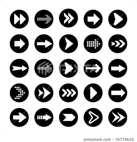Black Arrows Set on White Background. Arrow, Cursor Icon. Vector Pointers Collection. Back, Next Web 56776628
