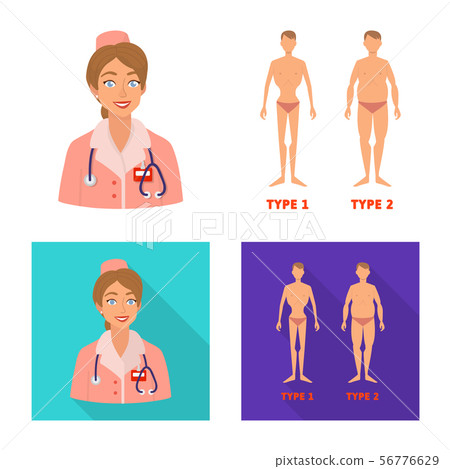 Vector illustration of diet and treatment sign. Collection of diet and medicine vector icon for 56776629