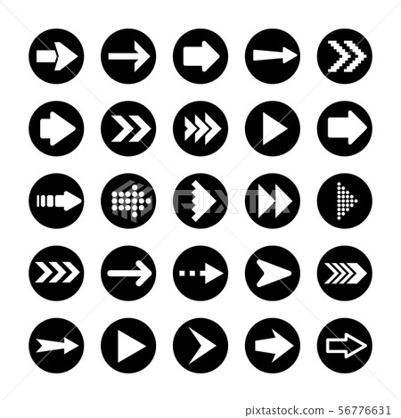 Black Arrows Set on White Background. Arrow, Cursor Icon. Vector Pointers Collection. Back, Next Web Black Arrows Set on White Background. Arrow, Cursor Icon. Vector Pointers Collection. Back, Next Web 56776631