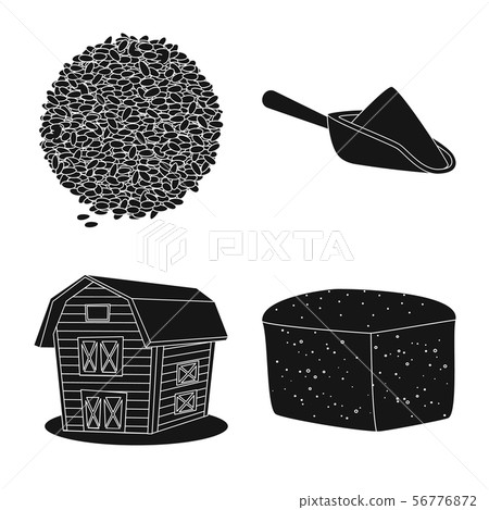 Vector design of rye and plant logo. Set of rye and corn stock symbol for web. 56776872