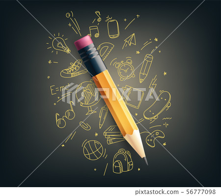 Classic pencil vector illustration. Education 56777098