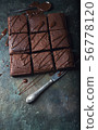 Brownie cake dessert cake with chocolate. 56778120