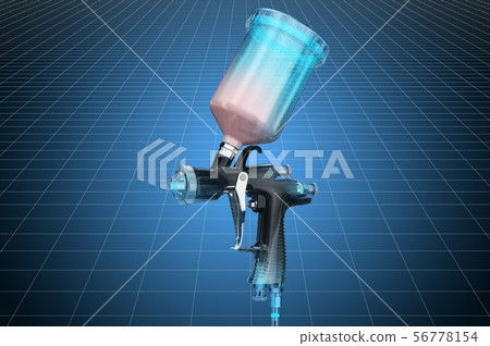 Visualization 3d cad model of painting spray gun 56778154