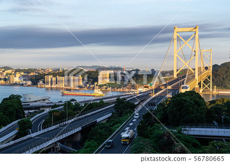 Kanmon bridge in the early morning 56780665