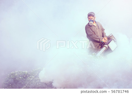 Man work fogging to eliminate mosquito 56781746