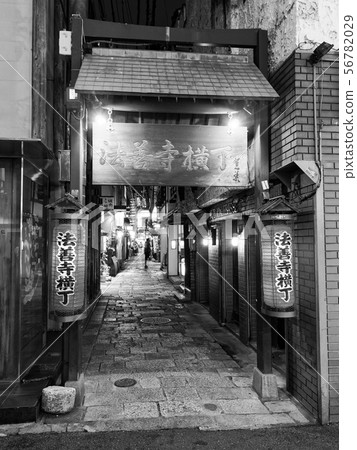 Osaka Minami Night at Hozenji Yokocho (West entrance / monochrome) Osaka Minami Night at Hozenji Yokocho (West entrance / monochrome) 56782029