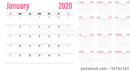 Calendar planner 2020 template vector illustration Calendar planner 2020 template vector illustration 56782163