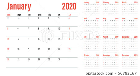 Calendar planner 2020 template vector illustration Calendar planner 2020 template vector illustration 56782167