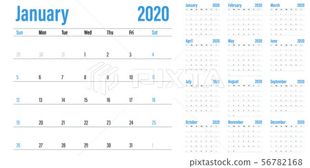 Calendar planner 2020 template vector illustration 56782168