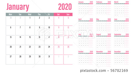 Calendar planner 2020 template vector illustration Calendar planner 2020 template vector illustration 56782169