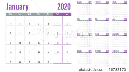 Calendar planner 2020 template vector illustration Calendar planner 2020 template vector illustration 56782170