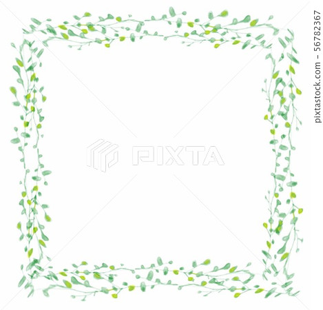 Bright green leaf frame Eco image 56782367