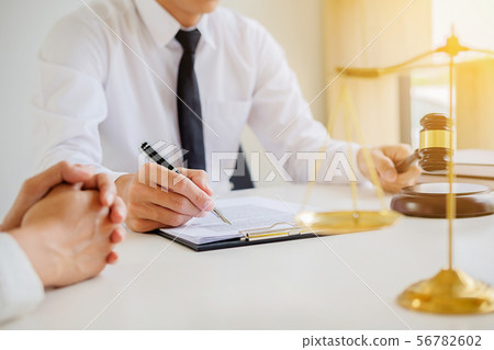 Justice and Law concept. Legal counsel presents to 56782602