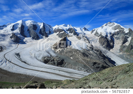 Diavolezza觀點的Pitz Bernina Morteratsch冰川 56782857