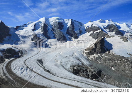 Pitz Bernina Morteratsch glacier from Diavolezza view 56782858