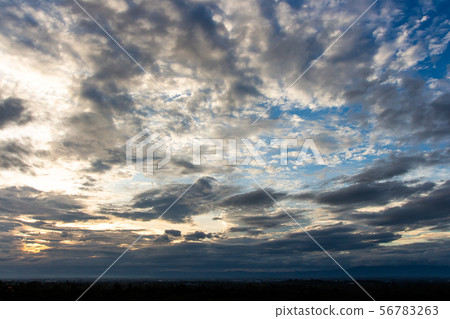 colorful dramatic sky with cloud at sunset. colorful dramatic sky with cloud at sunset. 56783263