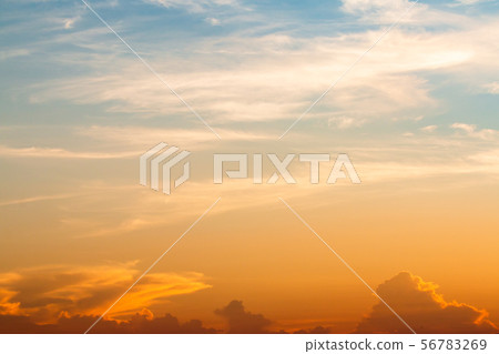 colorful dramatic sky with cloud at sunset. 56783269