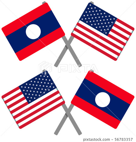 Laos and American Flag Laos and American Flag 56783357
