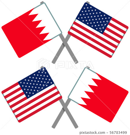 Bahrain and American flag Bahrain and American flag 56783499