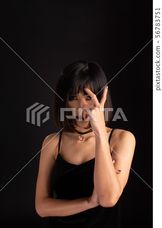 Southeast asian woman with dark tone makeup 56783751