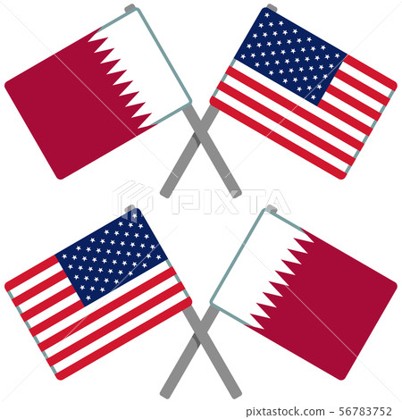 Qatar and American flag 56783752