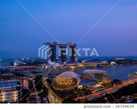 Singapore cityscape Blue Moment Singapore cityscape Blue Moment 56784639