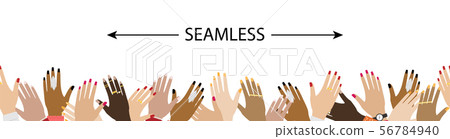 Set of female hands of different races with rings, Set of female hands of different races with rings, 56784940