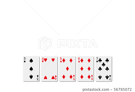 Playing card straight 56785072