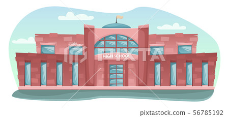 School building in cartoon style. School building in cartoon style. 56785192