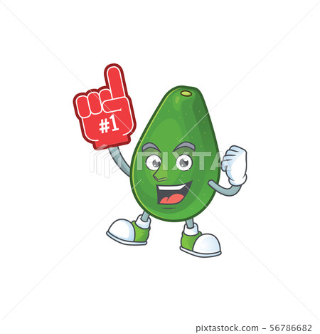 Foam finger avocado fresh on white background mascot 56786682