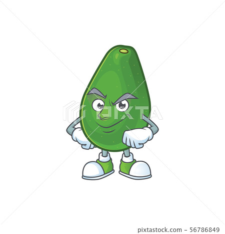 Smirking cute avocado cartoon on white background Smirking cute avocado cartoon on white background 56786849