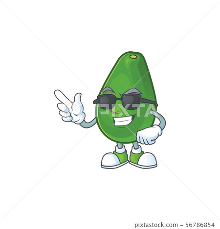 Super cool cute avocado cartoon on white background Super cool cute avocado cartoon on white background 56786854