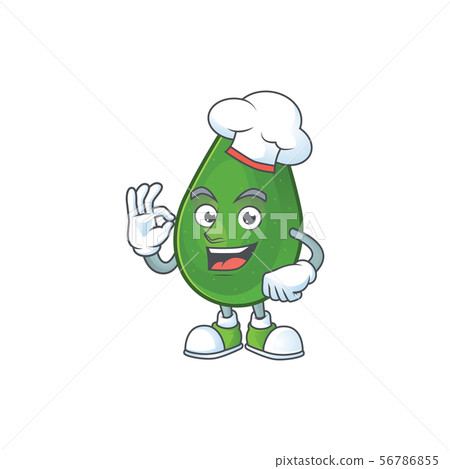 Chef cute avocado cartoon on white background Chef cute avocado cartoon on white background 56786855