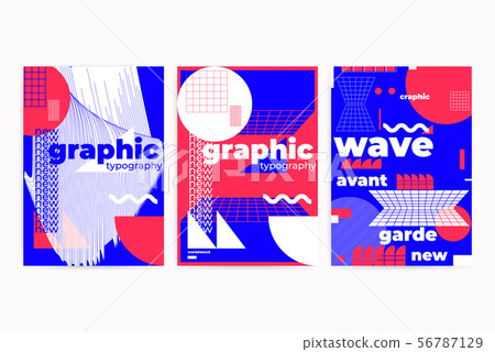 Posters set with geometric shapes composition Posters set with geometric shapes composition 56787129