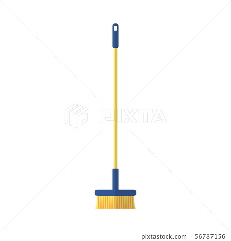 Orange brush for sweeping on a long handle vector illustration isolated on white. Orange brush for sweeping on a long handle vector illustration isolated on white. 56787156