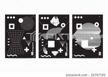 Posters set with geometric shapes composition Posters set with geometric shapes composition 56787589